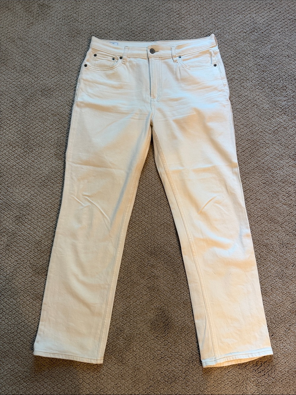 GAP ‘90s Straight High Rise Off White Jeans, Size 30| 10s